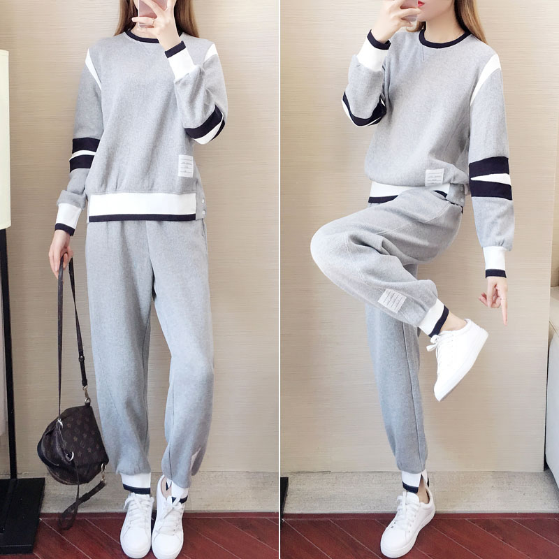 Pregnant woman Autumn Fashion Suite fashion Nets Red Tides Moms Out Blouse Autumn Winter Loose Large Size Casual Sports Thick Cotton