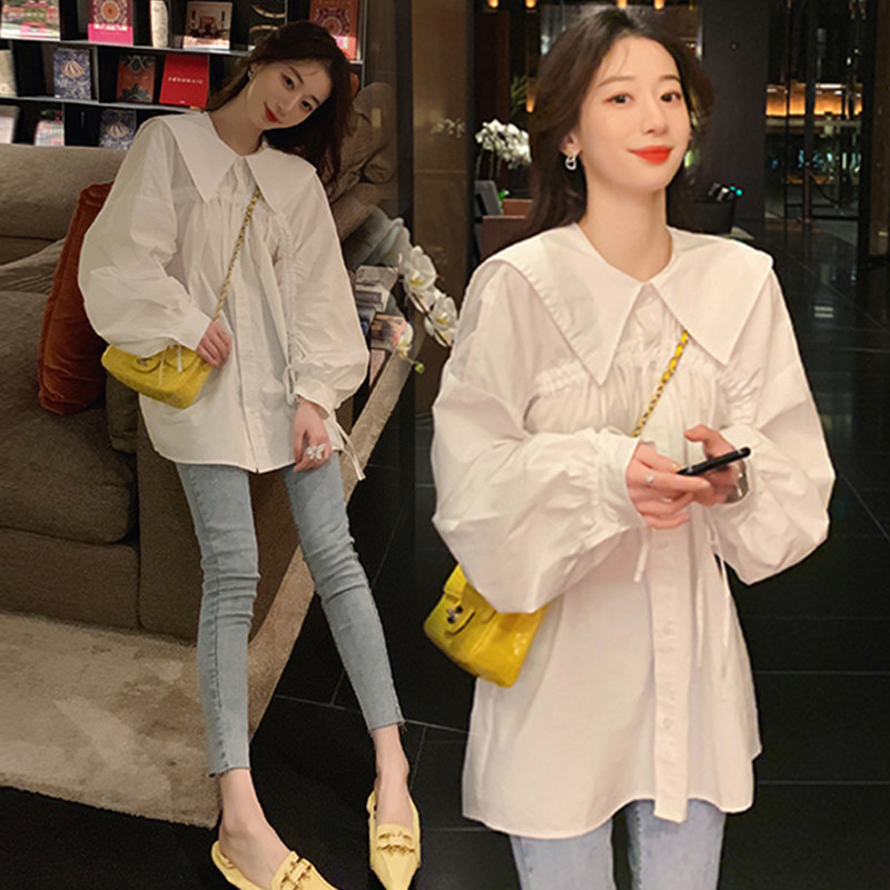 Pregnant women autumn suit fashion new outgoing red shirt loose big spring and autumn women's coat