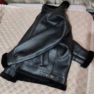 男女同款皮毛一体b3飞行服原生态进口澳洲美利奴绵羊皮真皮毛外套