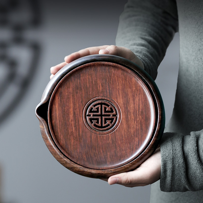 Guanyun pot bearing black sandalwood dry tea tray Zen small water storage type household kung fu pot bearing tea ceremony spare parts