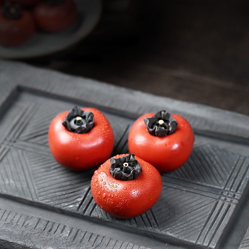 Yixing purple sand tea plays with full hand purple sand tea pet piece can keep a jumbo persimmon as a single price