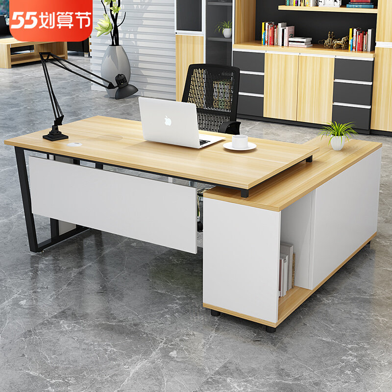 Desk Chair Combination Brief Modern Desk Submanager Commercial Single Computer Office President Boss Table