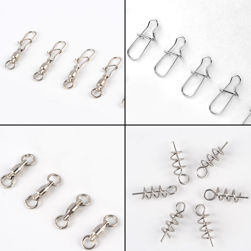 Idle fishing customer Luya accessories bearing 8 eight-character ring pin strong tension connector swivel soft bait spring lock pin