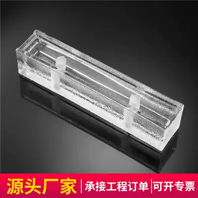 Orange peel pattern long crystal brick Ultra-white solid glass brick partition wall perforated square glass block frosted crystal brick