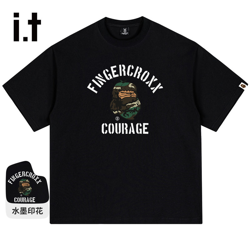 It Fingercroxx American Heavyweight Ape-Themed Couple Short-Sleeve T-Shirt Men's Trendy Brand 2026 Summer Pure Cotton T-Shirt It Fingercroxx American Heavyweight Ape-Themed Couple Short-Sleeve T-Shirt Men's Trendy Brand 2026 Summer Pure Cotton T-Shirt