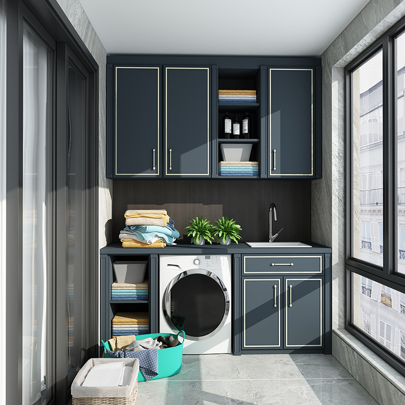 Piano custom balcony cabinet washing machine cutting angle custom decoration to washing machine multi - function combination cabinet