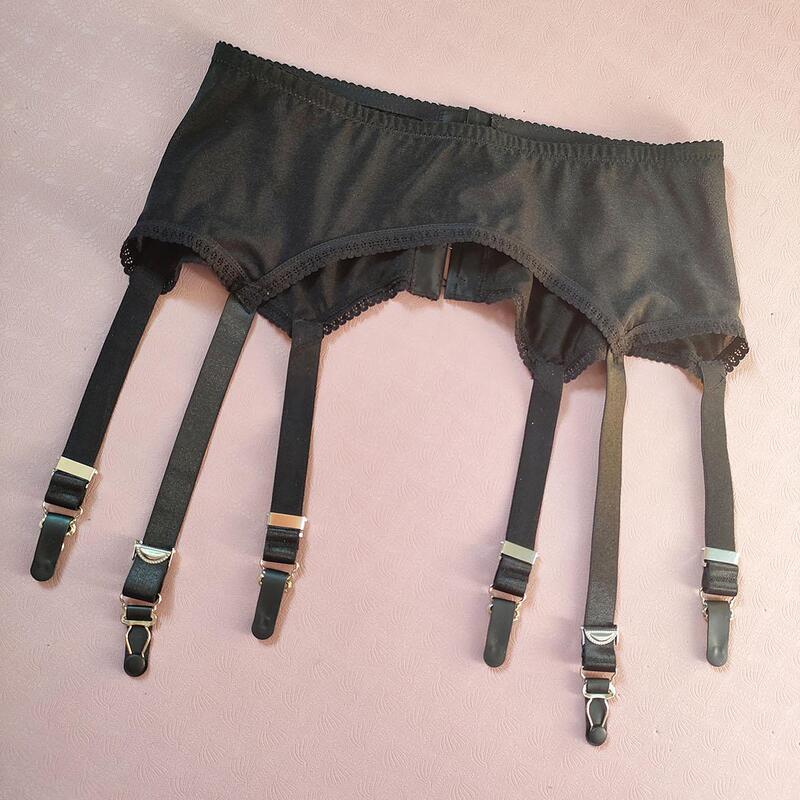 Wolfmis European and American Classic Garter Belt Retro 6-Claw Adjustable Metal Duckbill Clip Thin and Thick Boot Socks Buckle Suspender Stockings
