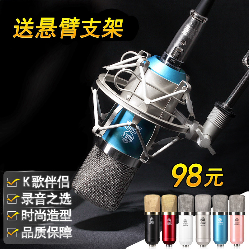 AWLE condenser microphone for computer karaoke, heart-shaped pointing external microphone