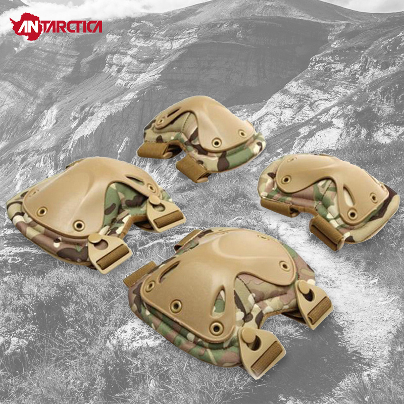 The seventh continent outdoor camouflage elbow protection tactical knee and elbow four-piece protective hiking real CS self-defense protective gear