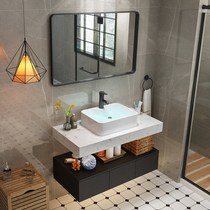 Nordic solid wood bathroom cabinet combination modern simple sink wash basin washbasin cabinet toilet marble wash table