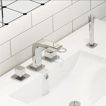 Bathroom cabinet split faucet washbasin hot and cold pull-out switch accessories two or three four-piece set