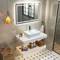 Nordic bathroom cabinet small apartment marble face wash basin bathroom cabinet combination toilet washbasin