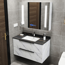 Light luxury Rock board bathroom cabinet combination smart face wash basin modern simple toilet wash table set e