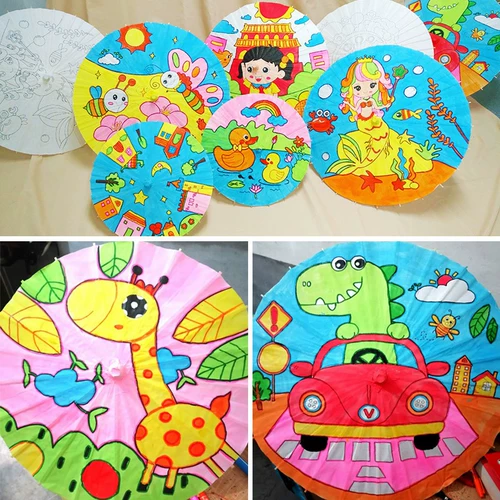Детская раскраска, зонтик для детского сада, DIY, ручная роспись, граффити