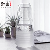 Yagi tea set snowflake carving cold water bottle creative cool water bottle Cloud Tea Cup heat-resistant glass set