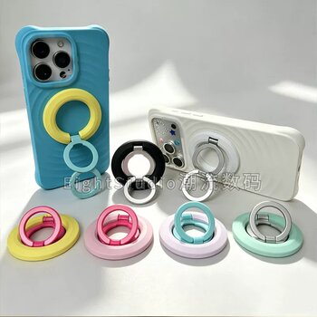 New - multi-angle vertical and horizontal standing double-sided magnetic stand upgraded pro strong magnetic folding double ring desktop snap