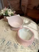 Керамическая кошачья чаша звезда папа та же самая микрофленк кошачья лапа кошачья чаша кошка кошка чаша анти -перевернутая собачья миска розовая высокая кошачья миска