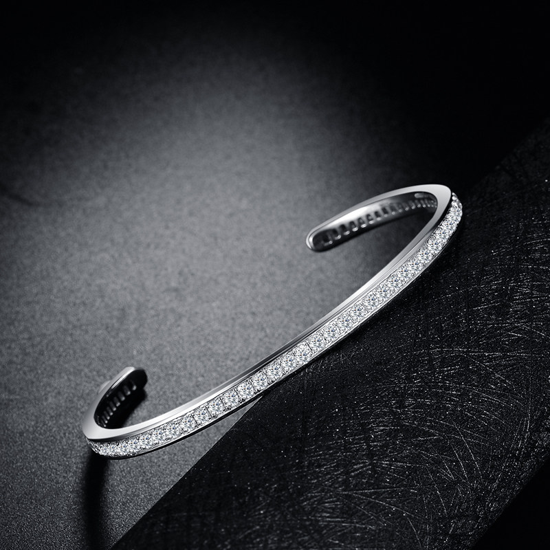 Diamond Bracelet 18K Golden Princess Half Circle Drill Full Drill Opening Bracelet Customize Platinum Color Gold Gold Natural Real Drill