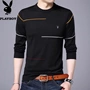 Áo thun dài tay mùa thu Playboy Áo len mỏng cho nam Kiểu dáng mỏng cổ tròn áo thun polo
