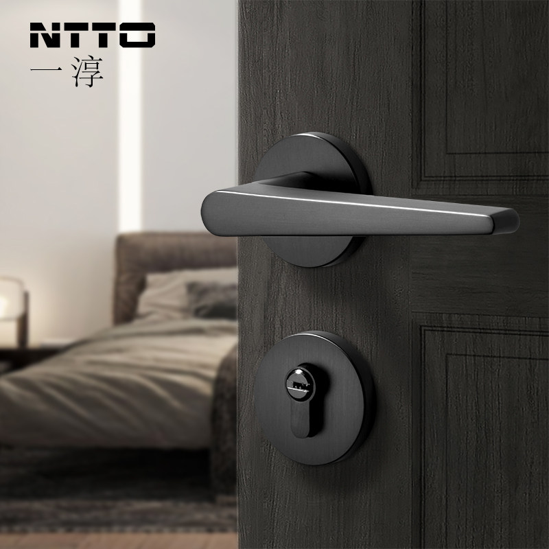One-Chun Door Lock Indoor Bedroom House Door Lock Solid Wood Silent Magnetic Suction Universal Door Handle Wooden Door Lock