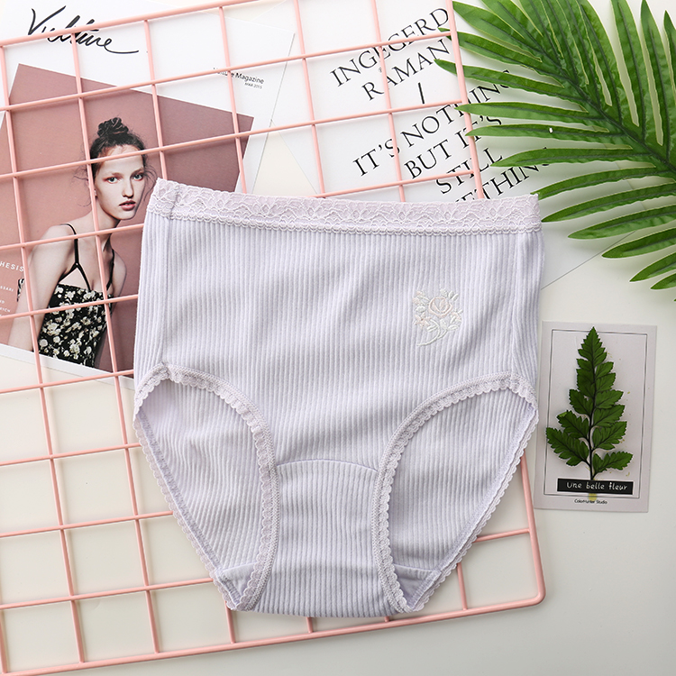 Chất liệu cotton Nhật Bản cotton cotton cao eo cao cỡ XL mã quần lót nữ màu sắc đơn giản thoải mái do lot nu