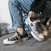 Breathable Sailor Cloth Shoes Man Low Help Korean Version Trend 2022 Spring Summer Little Bears couple a pair of men and women board shoes students