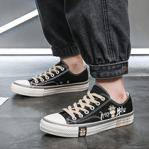 Youth Trends 100 Hitch Low Help Boys Sails Shoes Cloth Shoes 2021 New Summer National Tide Ethnic Wind Student Couple Board Shoes