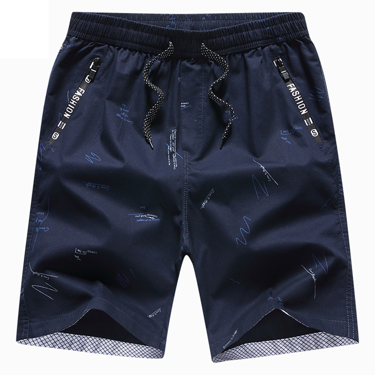Nhà nam 5 điểm 5 quần short đi biển 衩 bông mùa hè lỏng lẻo túi khóa kéo bên ngoài mặc quần lớn quần âu nam