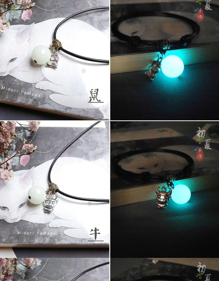 Harajuku 12 12 Zodiac vòng đeo tay bằng đá dạ quang đêm ngọc trai quốc gia gió đôi sinh viên vòng tay dây đỏ nam và nữ quà tặng vòng tay đá phong thủy
