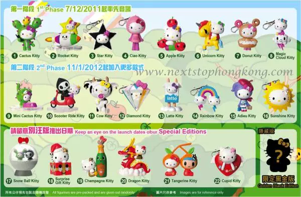Хонгконг 7-11 Saniro Hello Kitty Tokidoki Jitty Cat No. 5 украшение