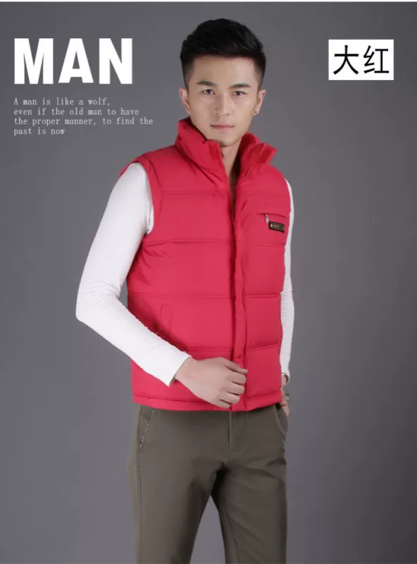 Mùa xuân và mùa thu tải áo vest nam trung niên cộng với phân bón XL bố tải xuống áo vest cotton ấm áp