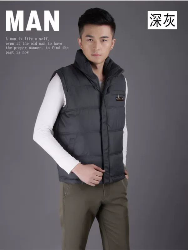 Mùa xuân và mùa thu tải áo vest nam trung niên cộng với phân bón XL bố tải xuống áo vest cotton ấm áp