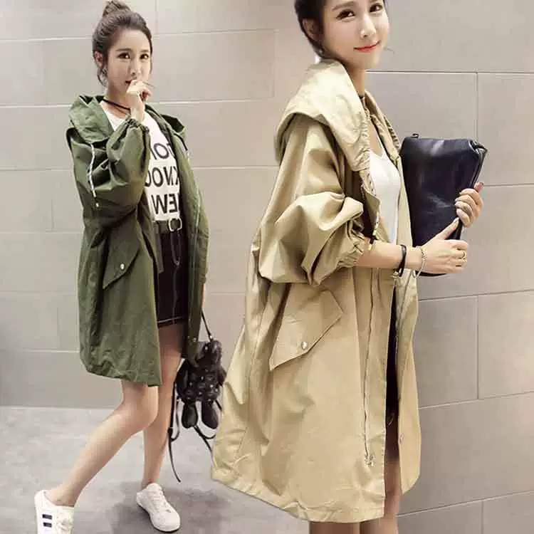 2019 phụ nữ mới mùa thu quần áo sang trọng trench coat dài sinh viên Hàn Quốc bf lỏng áo khoác hip hop hoang dã - Trench Coat