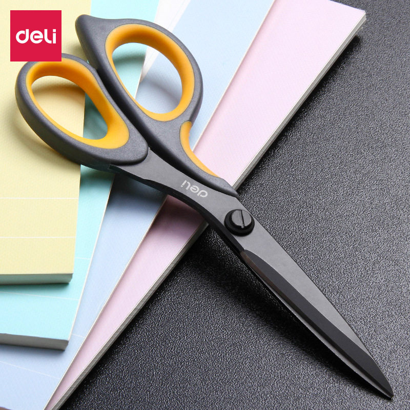 Deli 6027 alloy stainless steel scissors paper-cutter medium handmade home student cutting simple pointed