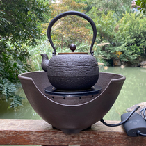 Cloud Sea Iron Jug Japan Cast-iron Jug Handcrafted Burning Water Teapot Wood Electric Pottery Furnace Suit Retro Qutian Tea Furniture
