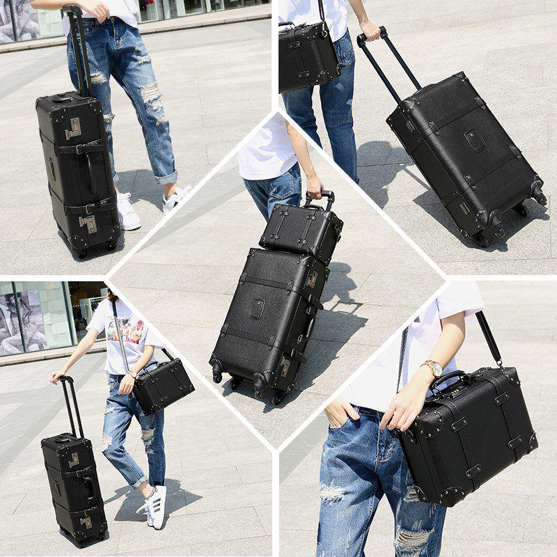 Retro Travel Case Wheel Roll Roll Female Student Lacket Rod 20 inches 24 inches