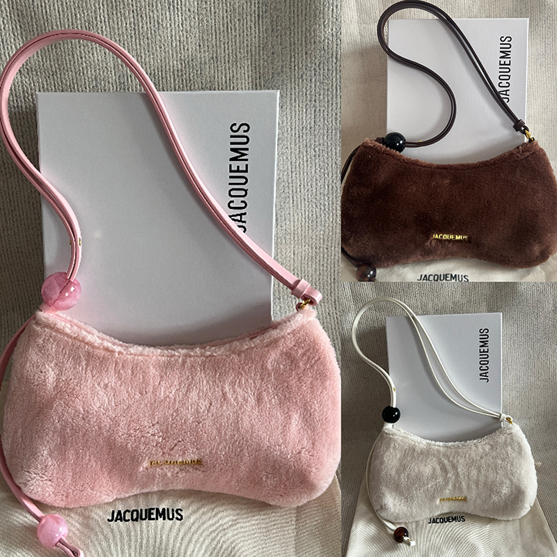Jacquemus Autumn and Winter Plush Underarm Bag for Women, Niche Design, High-End Furry Bag, Shoulder Bag, Baguette Bag