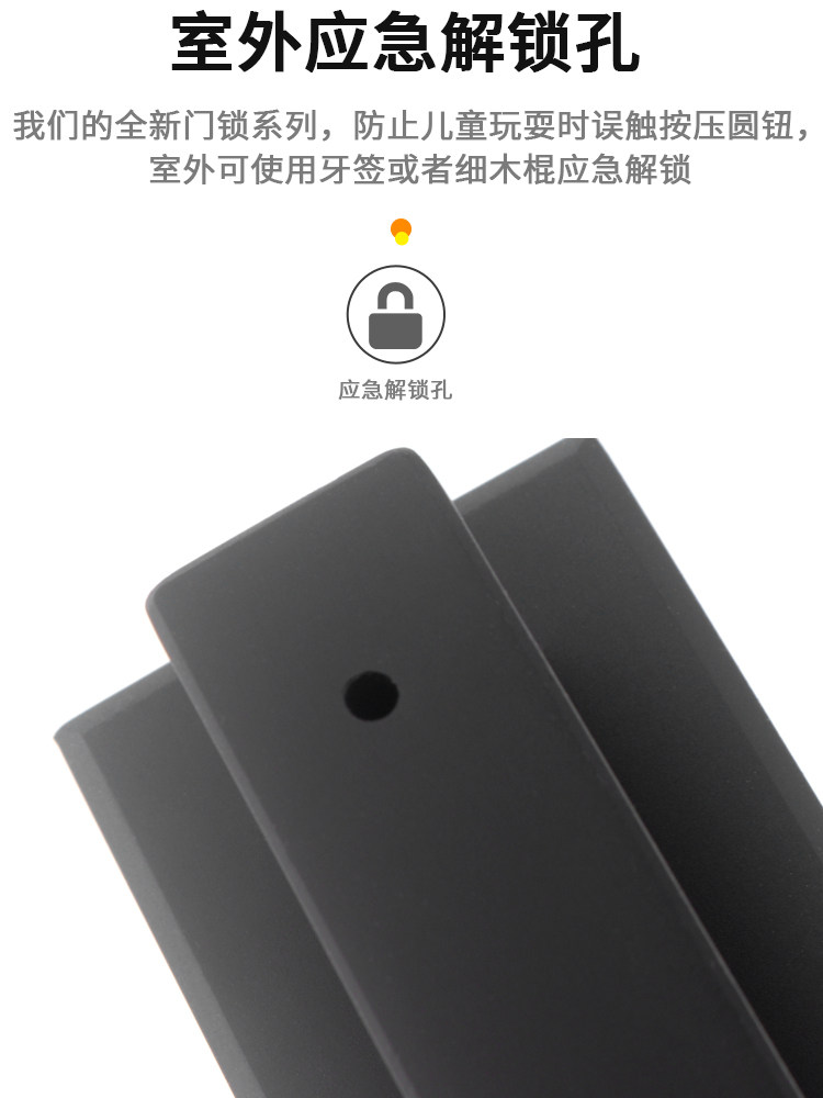 1618 New Model Button Lock with Extremely Narrow Frame for Bathroom Glass Doors, Single Latch Universal Type for Swing Bathroom Doors