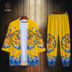 gió của Trung Quốc retro áo vàng nam áo choàng rồng thiết cổ đường gió áo Han váy quần áo hoàng đế và kimono quần áo hiệu suất 