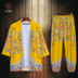 gió của Trung Quốc retro áo vàng nam áo choàng rồng thiết cổ đường gió áo Han váy quần áo hoàng đế và kimono quần áo hiệu suất 