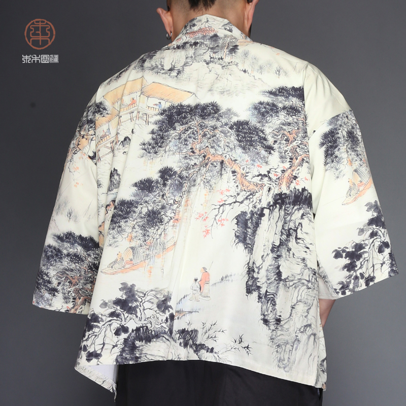 gió Trung Quốc gió quốc gia kimono Nhật choàng áo jacket nam áo gió dài tay thời trang Hàn váy Tang chiếc váy mùa thu váy