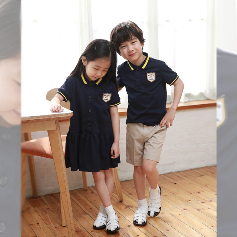 School uniforms for primary and middle school students to serve in kindergarten garden uniforms Children's Korean version T-shirt Performance suit Inn Wind Academy Wind Performance