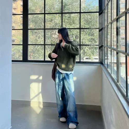 Демисезонный ретро свитер, трикотажная куртка для влюбленных, в американском стиле, изысканный стиль