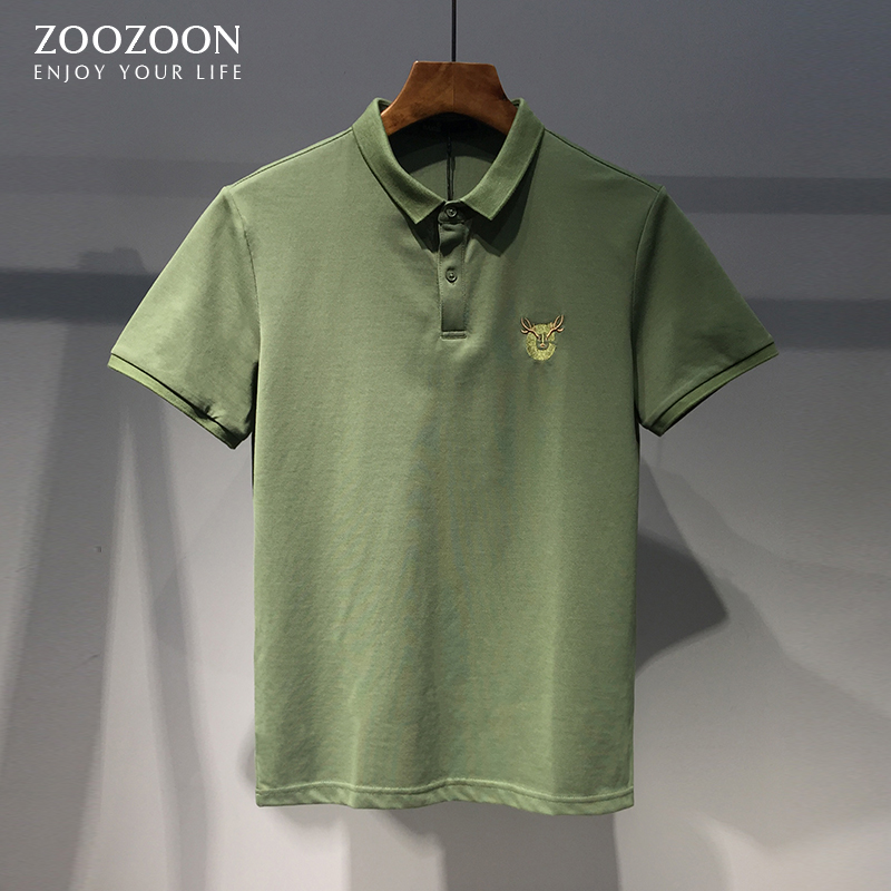 Men's Han version sashimi polo shirt Summer T-shirt ptoli Chaulolaf-Laurenma ball Pineapple Pinewood Turtlenecks for short sleeve half-sleeve T-shirt