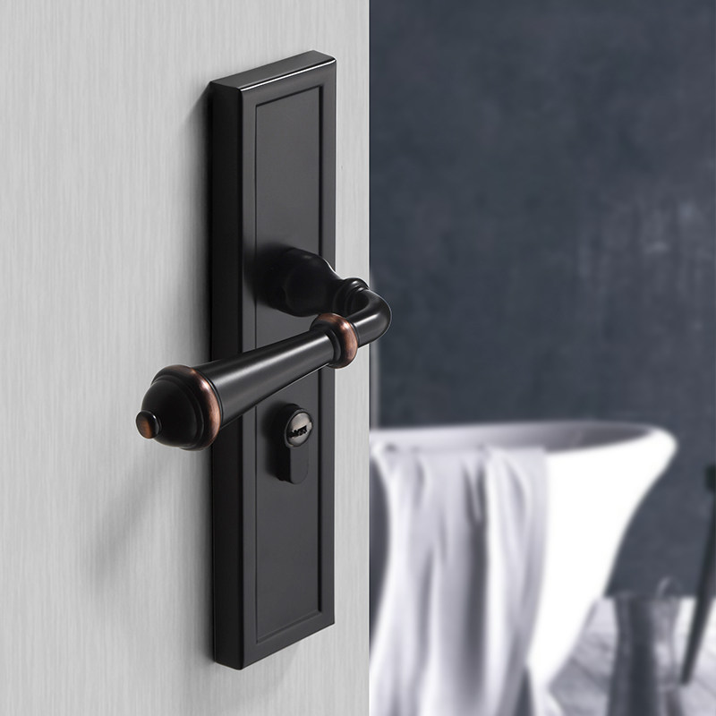 American retro door lock room bedroom lock lock black lock lock lock lock lock lock wooden door handle