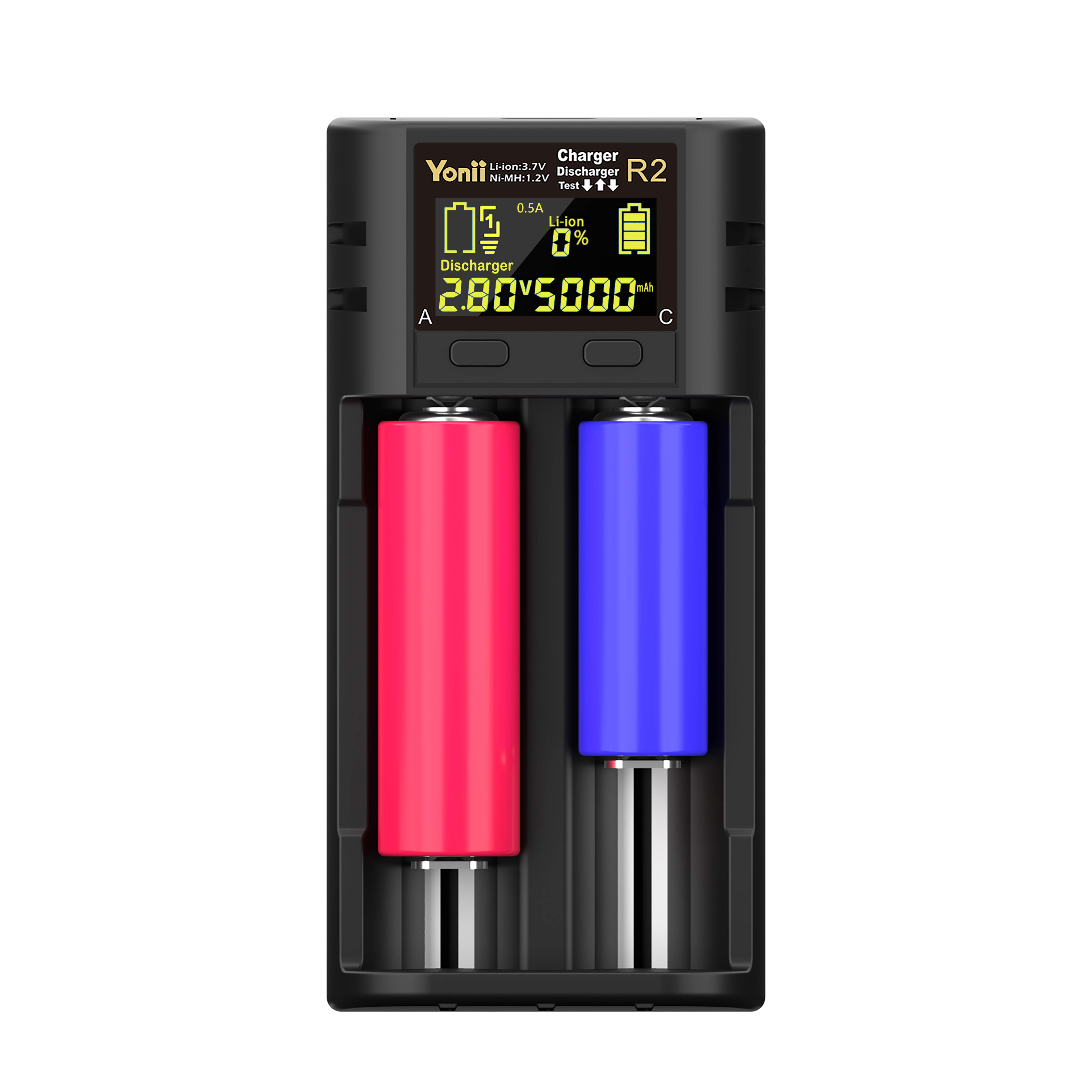 TypeC18650 lithium battery 21700 Double tank charger AA5 Number of nickel hydrogen LCD capacity tester 2A current