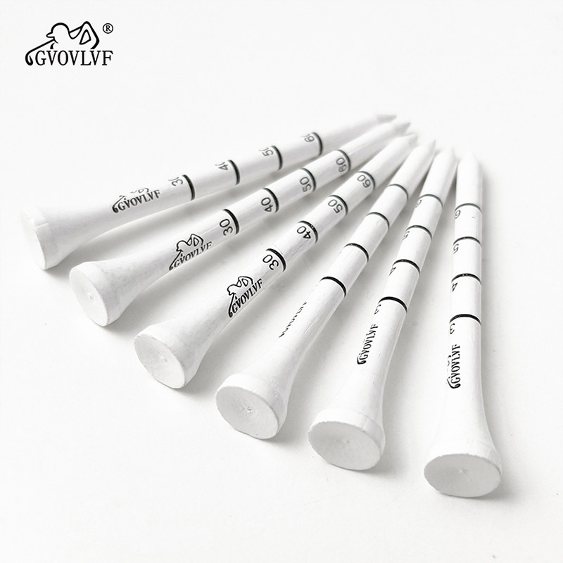 Golf Tees 10Pcs/50Pcs/100Pcs White Printed Scale Ball Tee 83mm Length Driving Bamboo Tee