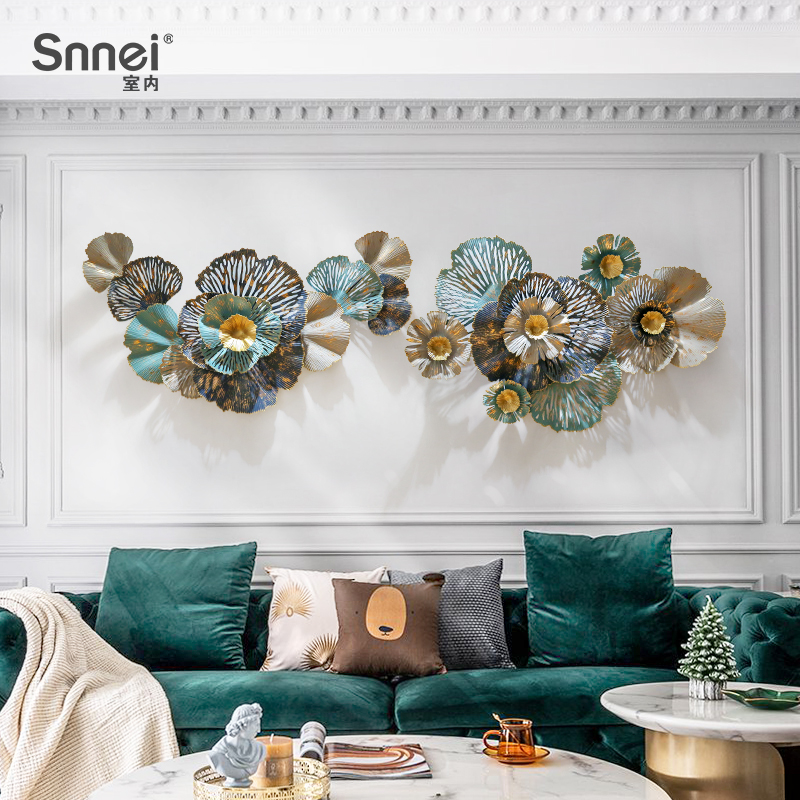 Eurostyle Living room TV sofa Background wall Decorative Flowers Light Lavish Solid Dining Room Wall Hanging Accessories Iron Art Wall Decoration