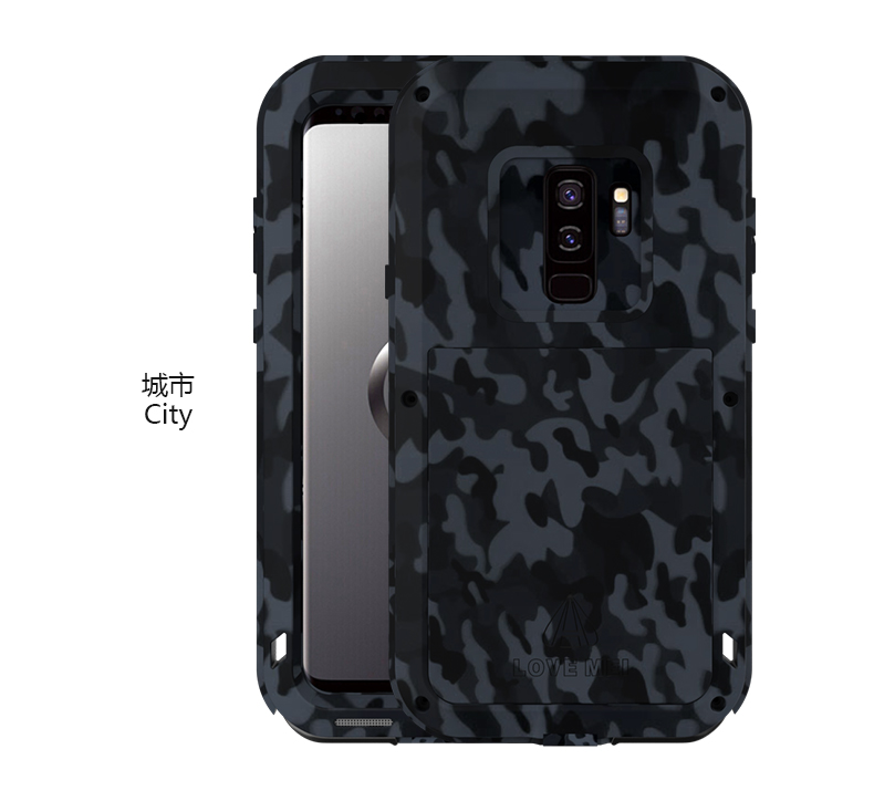 LOVE MEI Powerful Camo Series Water Resistant Shockproof Dust/Dirt/Snow Proof Aluminum Metal Outdoor Heavy Duty Case Cover for Samsung Galaxy S9 & Samsung Galaxy S9 Plus