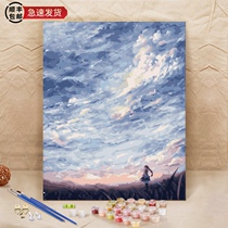 diy digital oil painting oil painting living room abstract animation landscape Hand painted hand coloring decorative painting A288